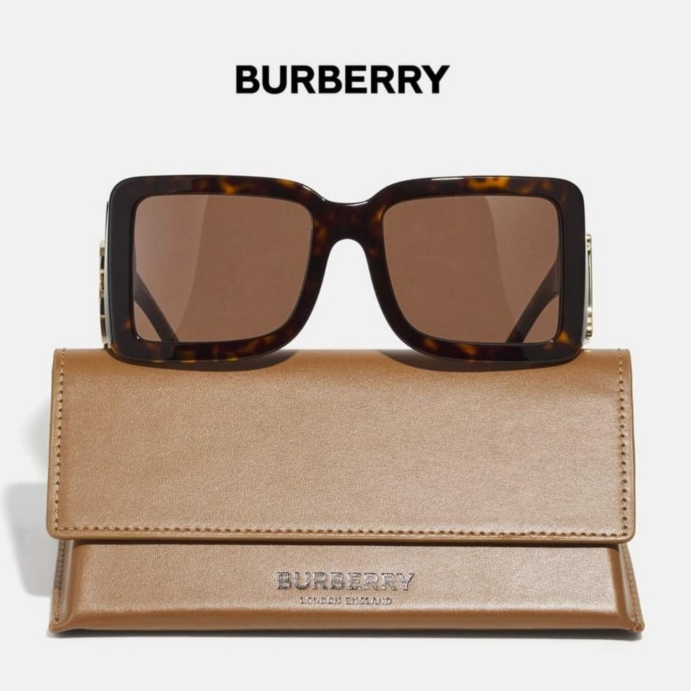Burberry LARGE B LOGO Oversized Tortoise Shell Sunglasses- Full Inclusion - Picture 2 of 16
